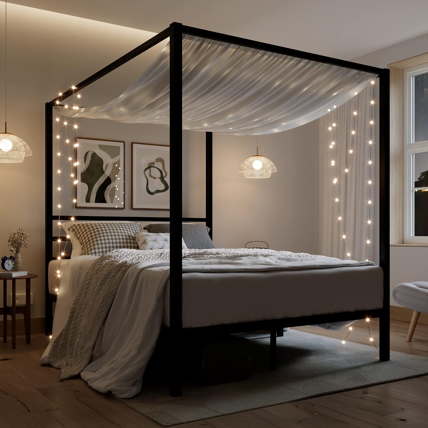Canopy Bed Frame Metal Queen - Rangka Tempat Tidur Kanopi Logam Ukuran