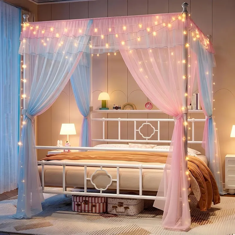 Canopy Bed Frame Metal Queen - Rangka Tempat Tidur Queen dengan Sandaran