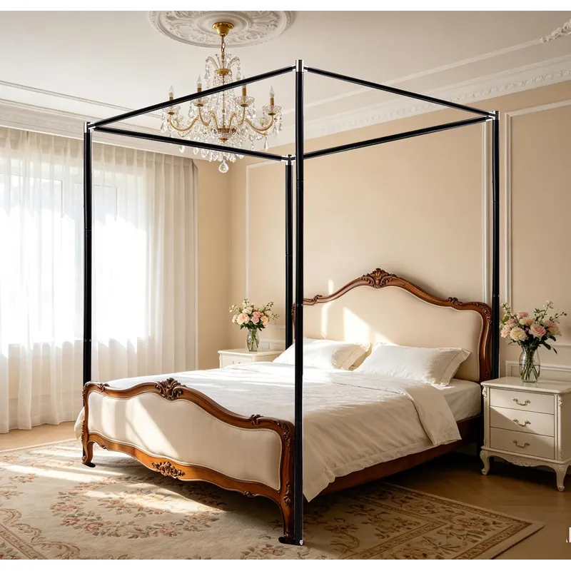Rangka Tempat Tidur dengan Kan - Canopy Bed Frame Metal Queen ulasan dan harga