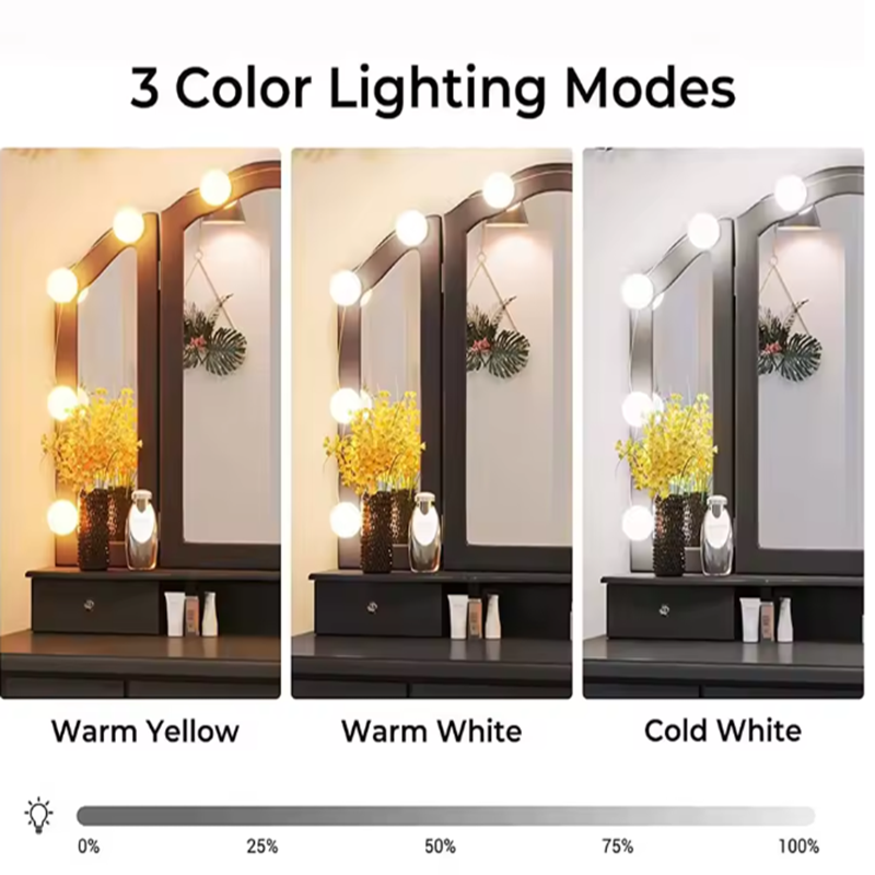 Lampu Rias Hollywood dengan Ce - Dressing Table Vanity With Lighted Mirror ulasan dan harga