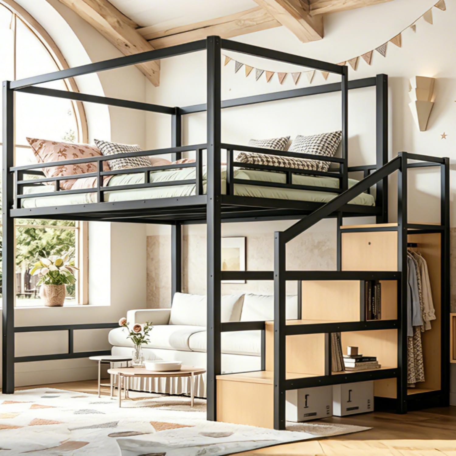 Tempat Tidur Tingkat Model Que - Canopy Bed Frame Metal Queen ulasan dan harga