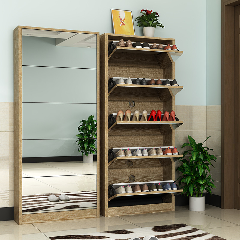 Lemari Sepatu Kayu Modern deng - Shoe Rack Cabinet Narrow Entryway ulasan dan harga