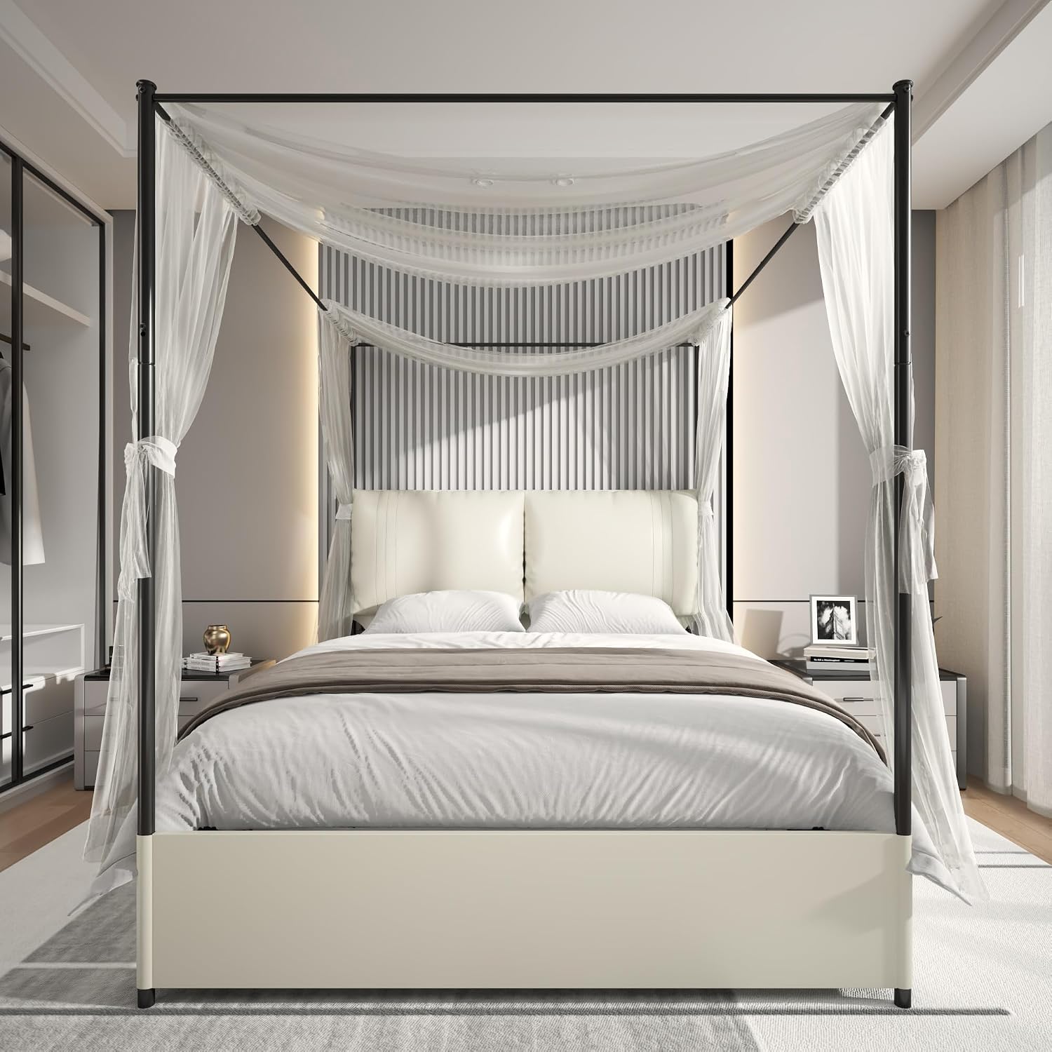 Rangka Tempat Tidur Queen Cano - Canopy Bed Frame Metal Queen ulasan dan harga