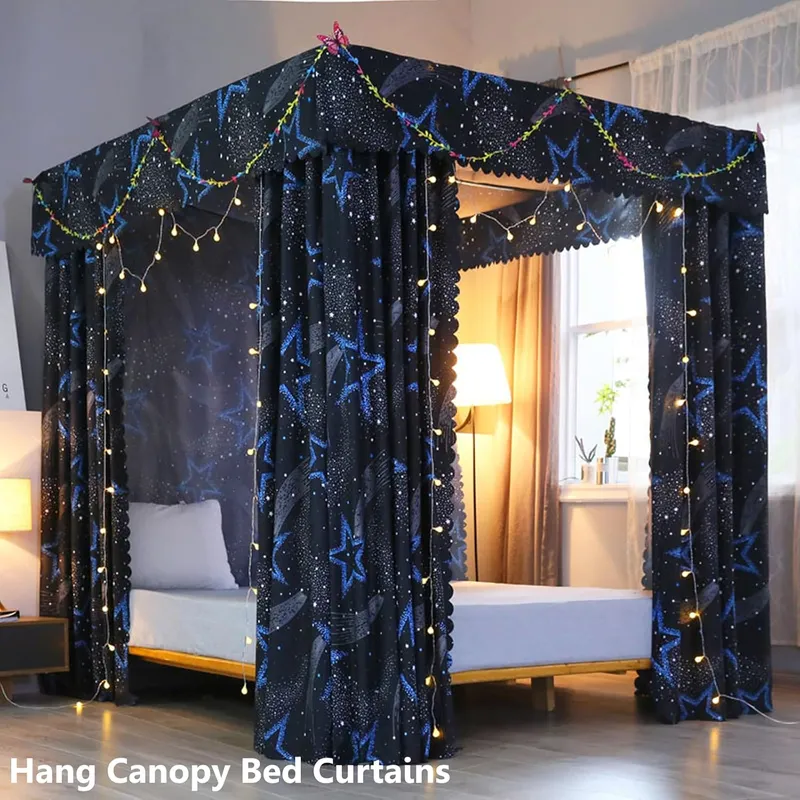 Rangka Tempat Tidur dengan Kan - Canopy Bed Frame Metal Queen ulasan dan harga