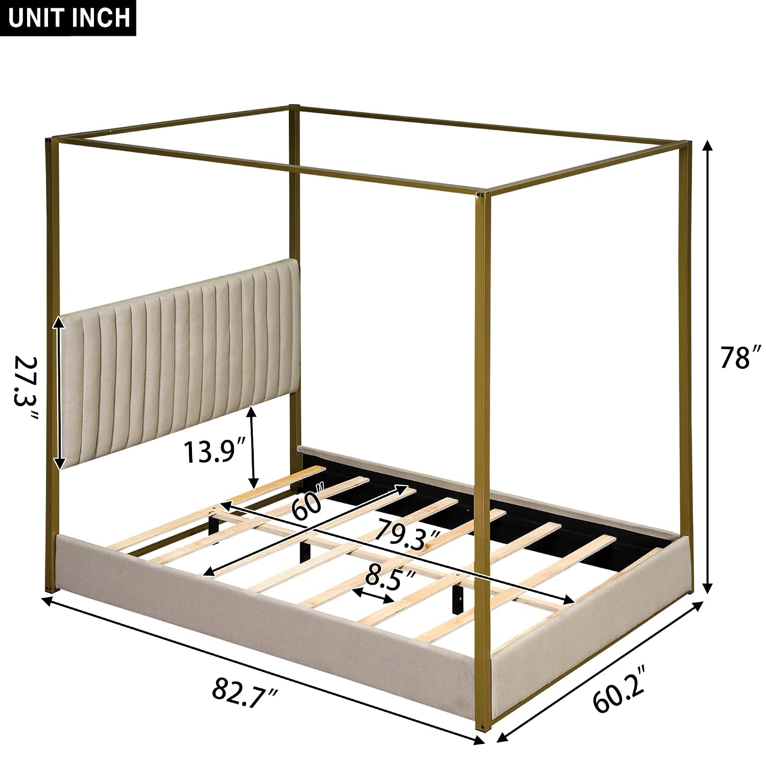 Tempat Tidur Modern dengan Kan - Canopy Bed Frame Metal Queen ulasan dan harga