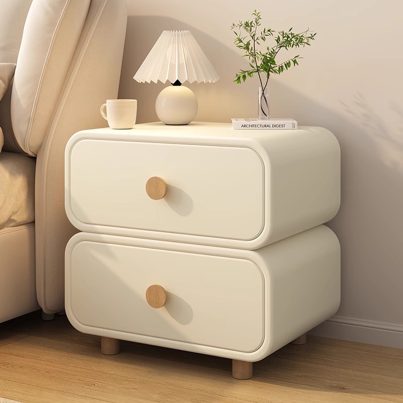 Lemari Samping Tempat Tidur Mi - Solid Wood Nightstand 2 Drawers ulasan dan harga