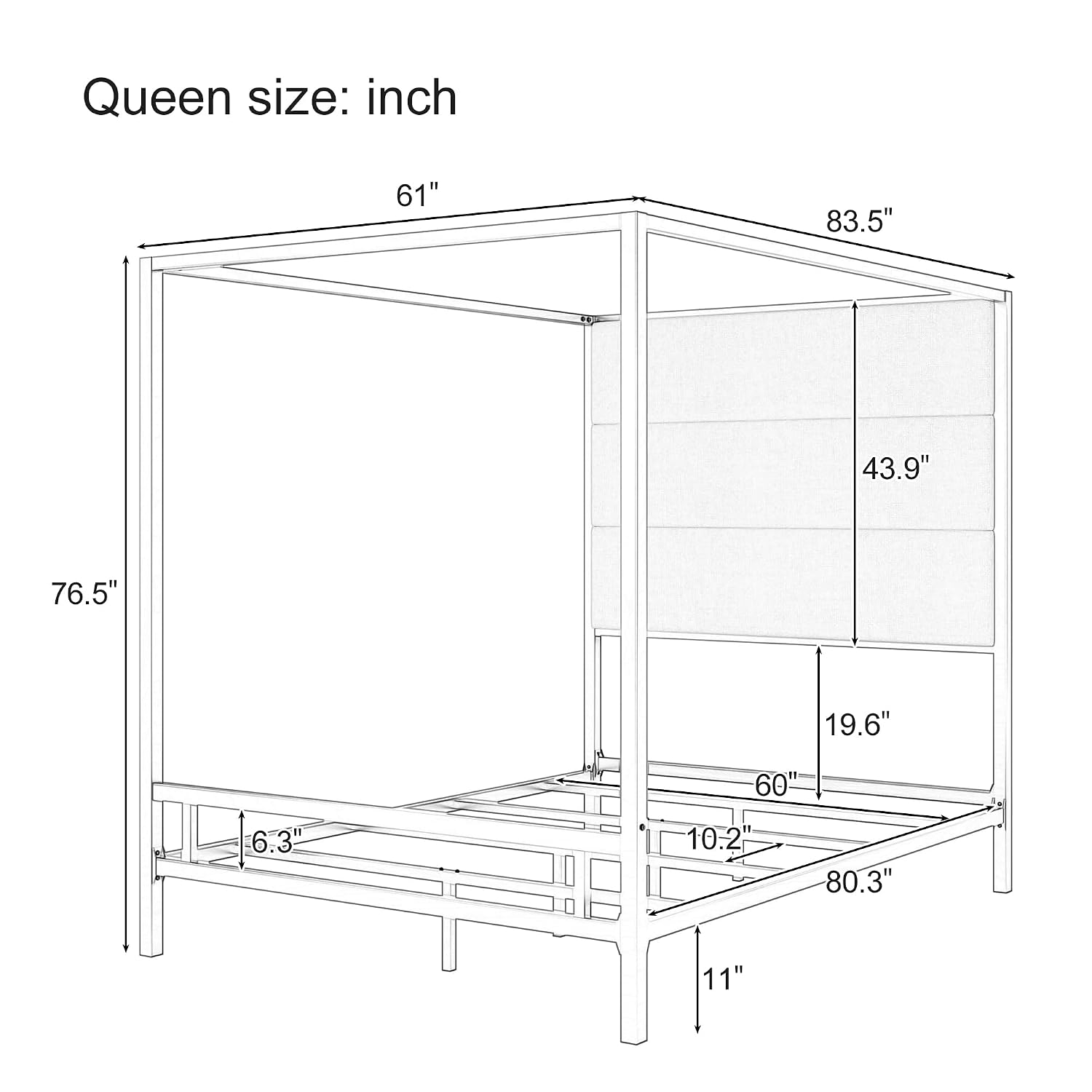 Tempat Tidur Kanopi Queen Berl - Canopy Bed Frame Metal Queen ulasan dan harga