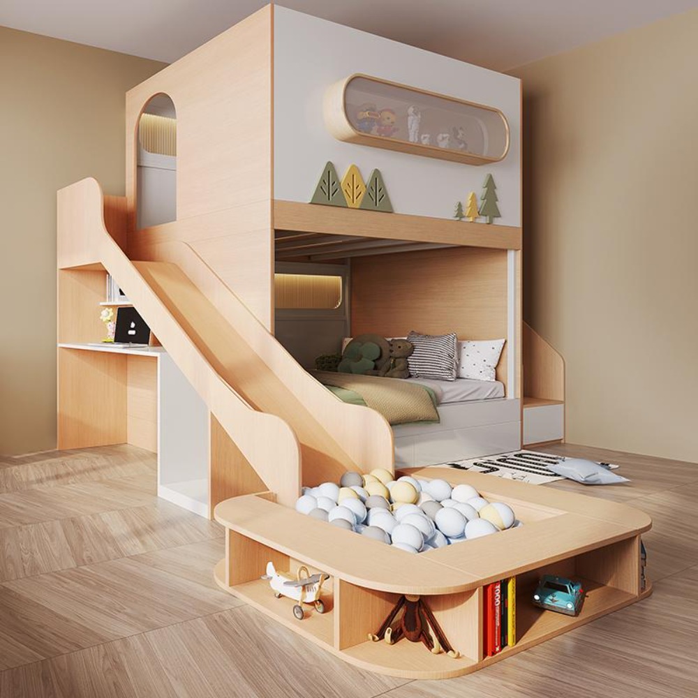 Tempat Tidur Tingkat Kapsul Lu - Bunk Bed With Stairs And Slide ulasan dan harga